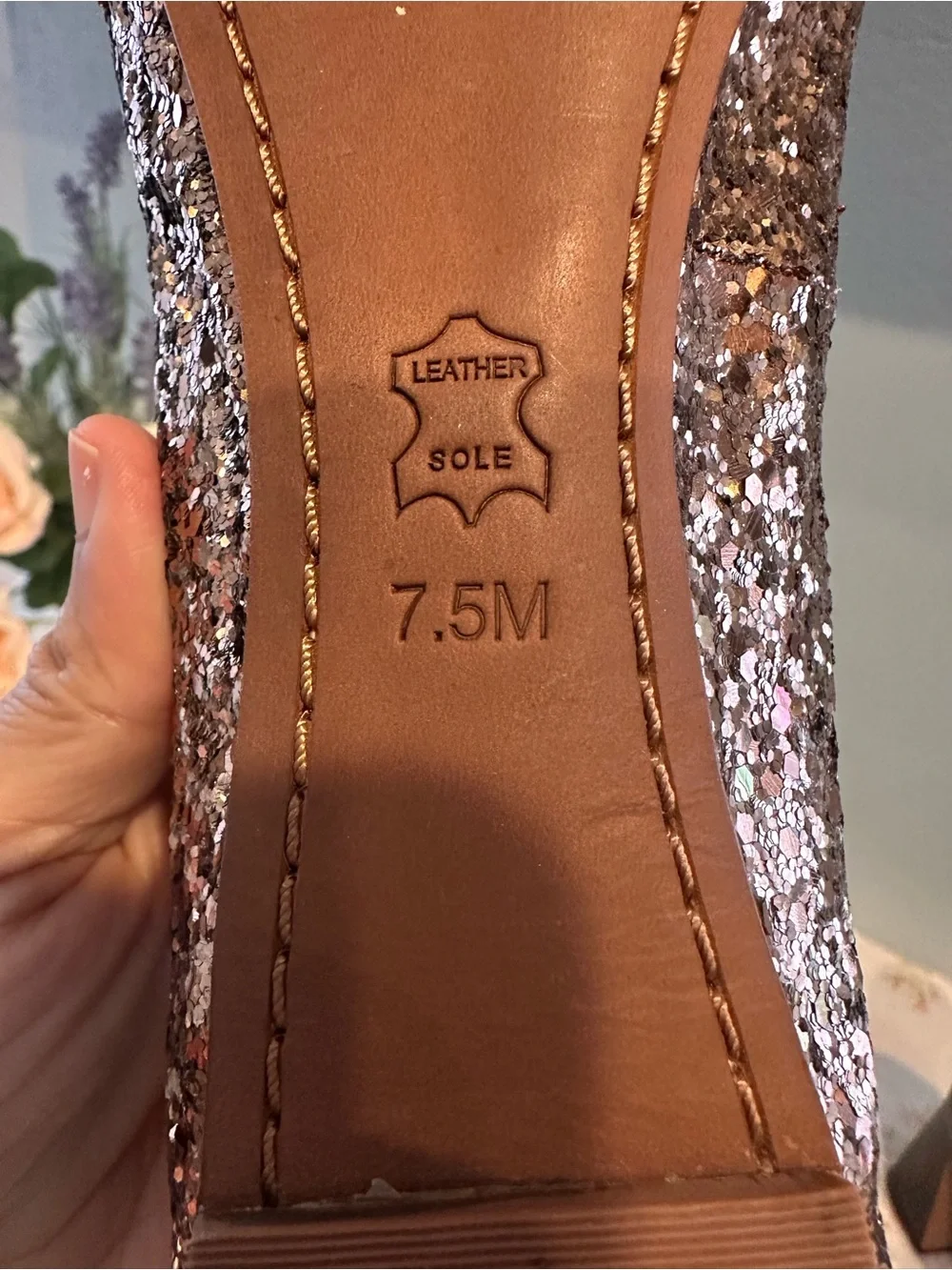 Tory Burch Metallic Bronze Glitter Ballet Flats